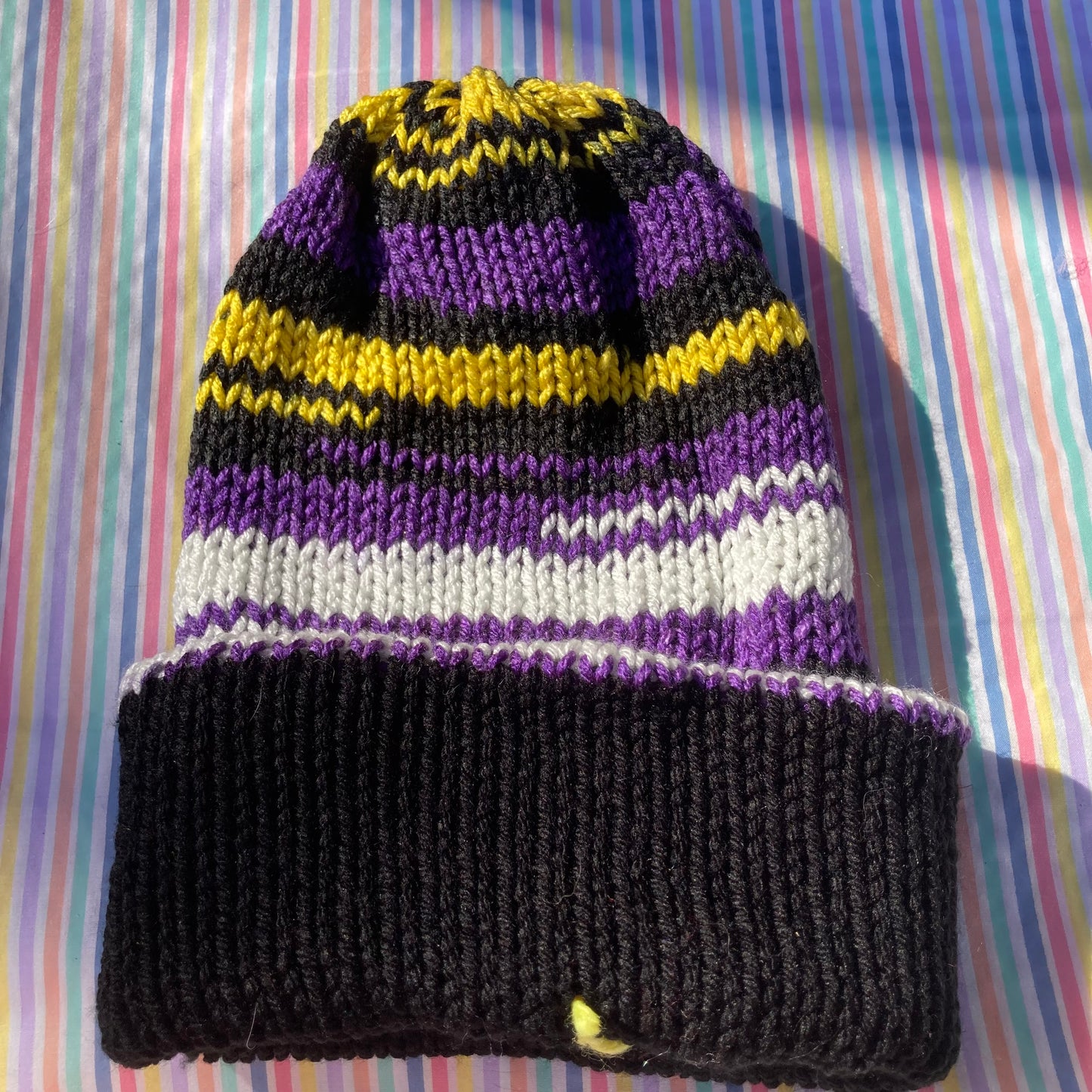 Nonbinary Pride beanie