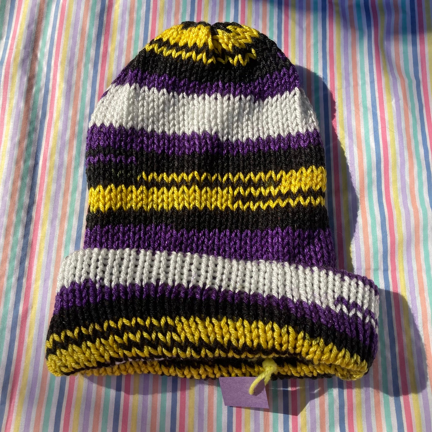 Nonbinary Pride beanie