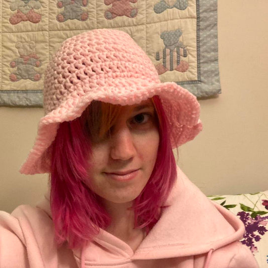 Pink bucket hat