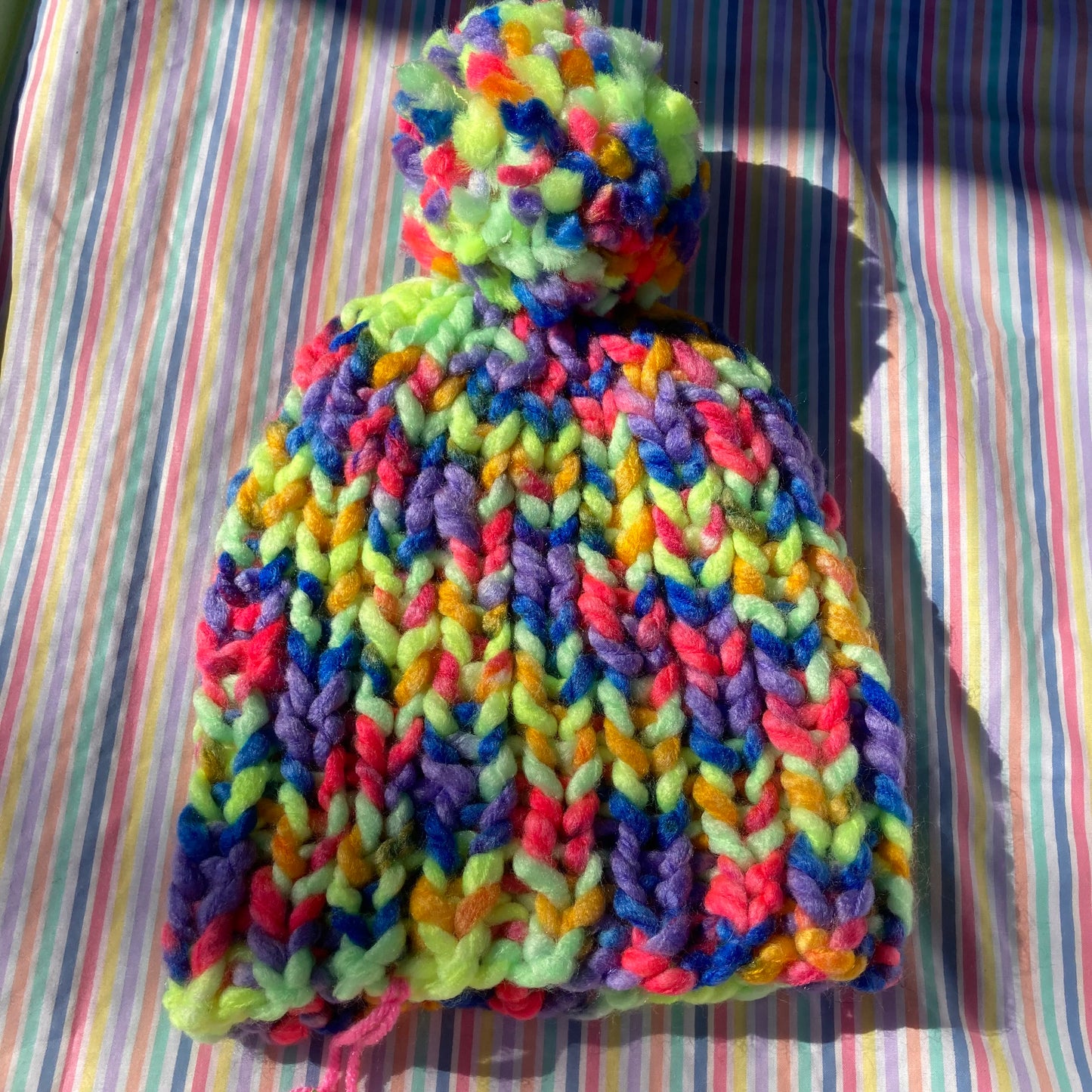 Neon chunky beanie